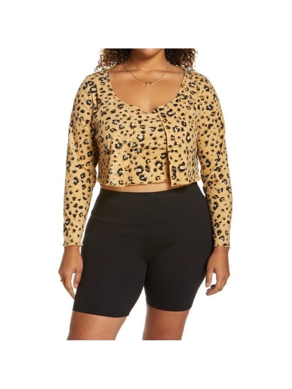𝅺BP Nordstrom Cardigan Tank Set New Cheetah Print Womens Bnwot